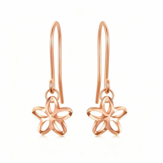 10K Rose Gold Peach Blossom Drop Earrings