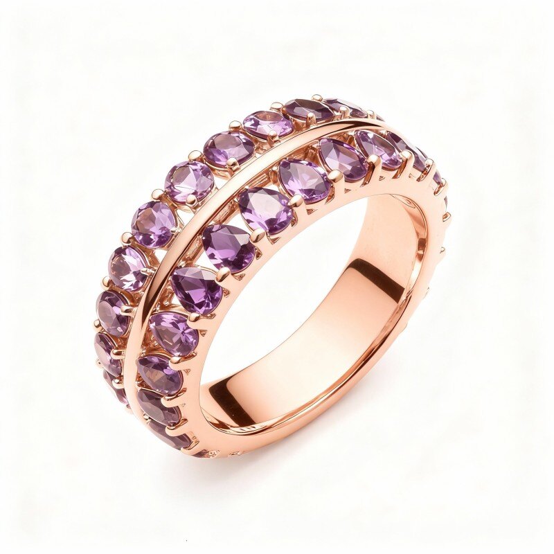 10K Rose Gold Pear Cut Ring-1