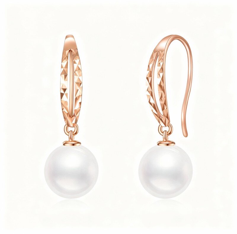 Brincos de pérola em ouro rosa 10K-1