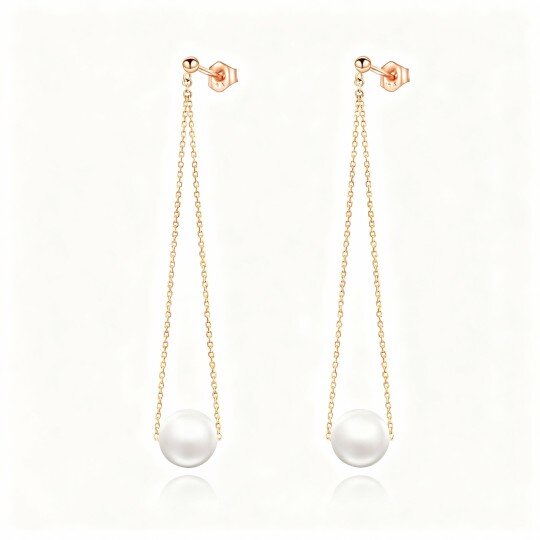 Kolczyki z perłami z różowego złota 10K
