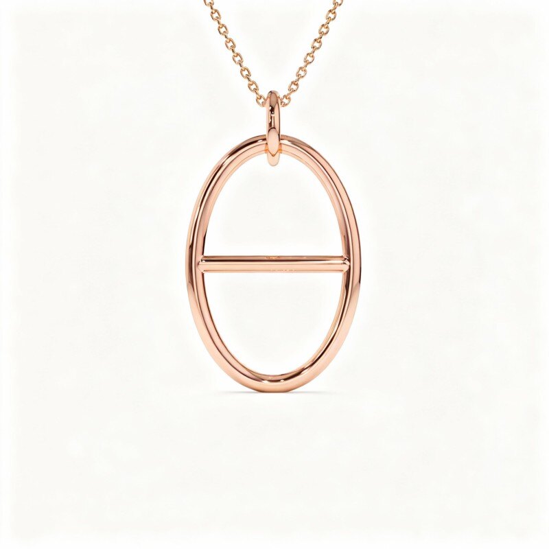 Collier pendentif en or rose 10 carats-1