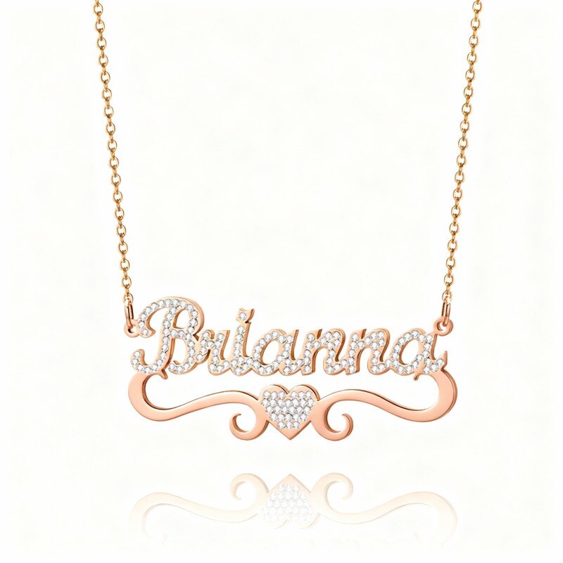 Collier pendentif en or rose 14 carats-1