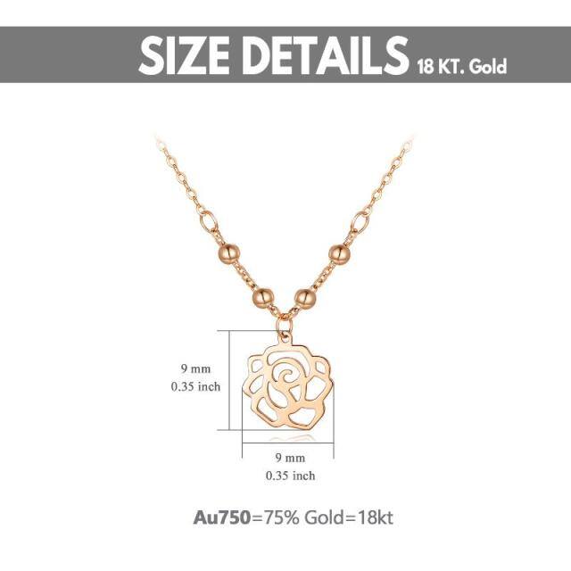 18K Rose Gold Rose Pendant Necklace-6