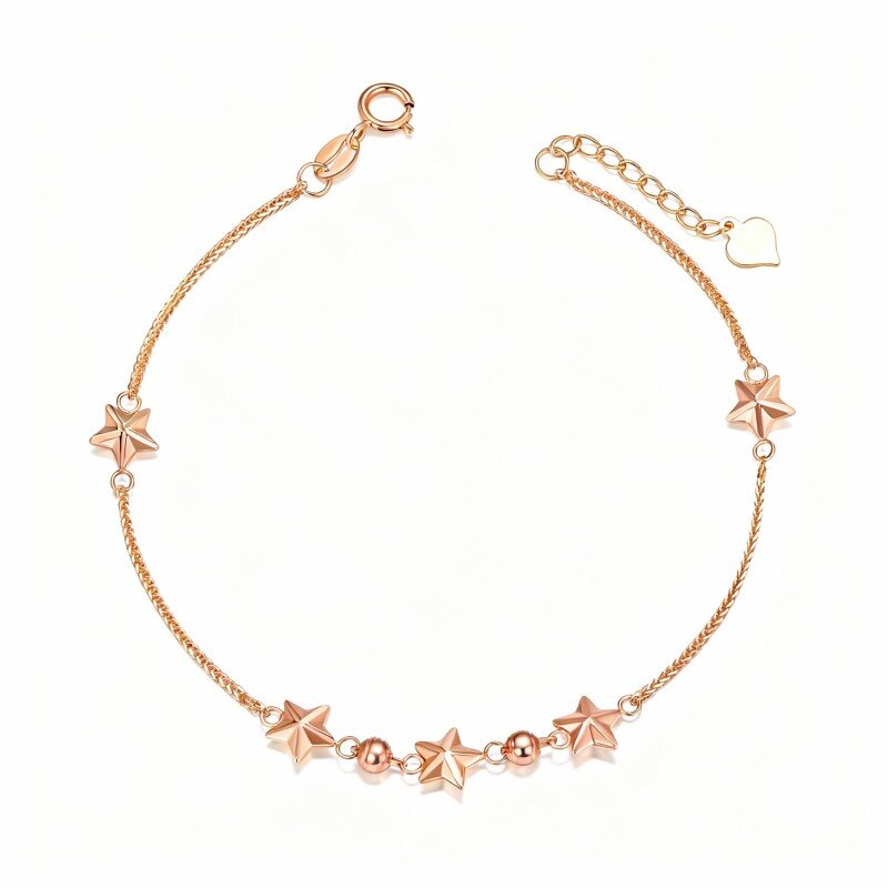 Pulseira com pendente pentagrama em ouro rosa 18K-1