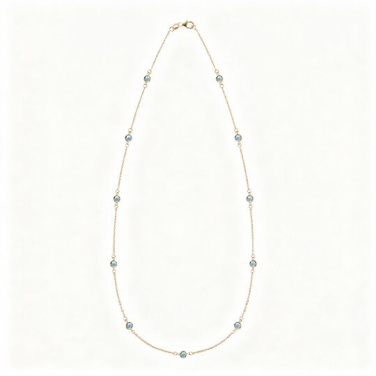 Collar de cadena de eslabones con circonita cúbica de oro rosa de 10 quilates con piedra natal personalizada