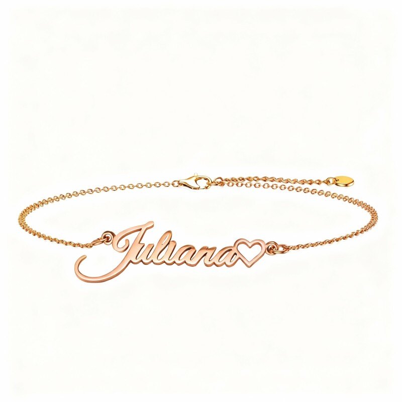 Personalisiertes klassisches Namensarmband aus 14-karätigem Roségold-1