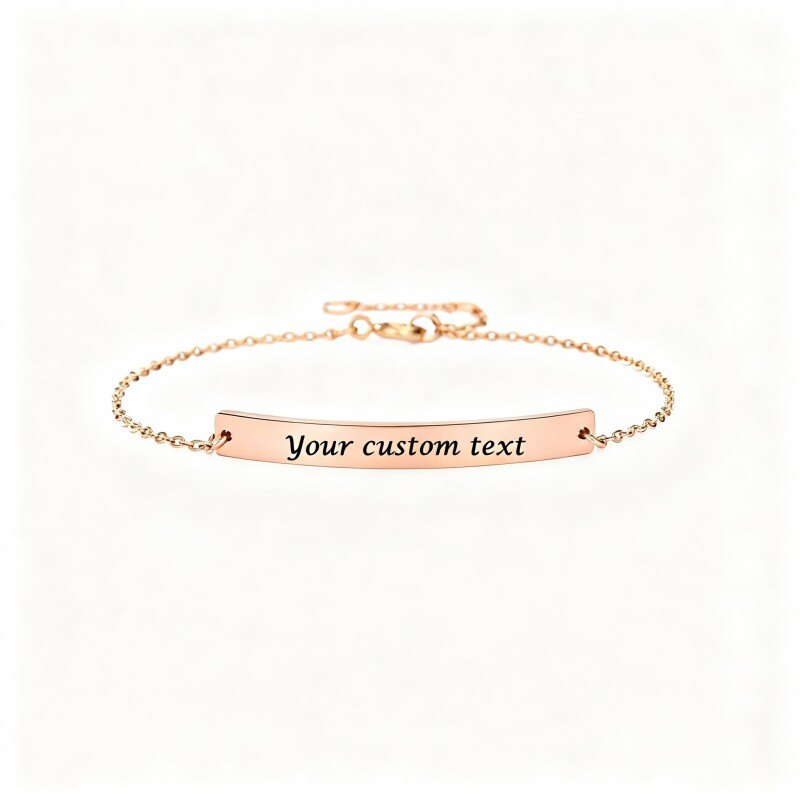 10K Rose Gold Personalized Classic Name Identification Bracelet-1