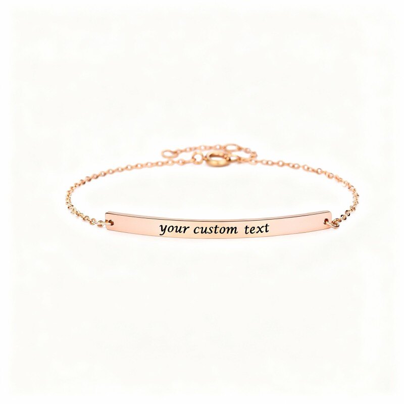 10K Rose Gold Personalized Classic Name Identification Bracelet-1