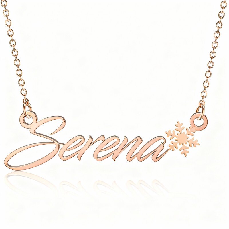 Personalisierte Namensanhänger-Halskette aus 14-karätigem Roségold-1