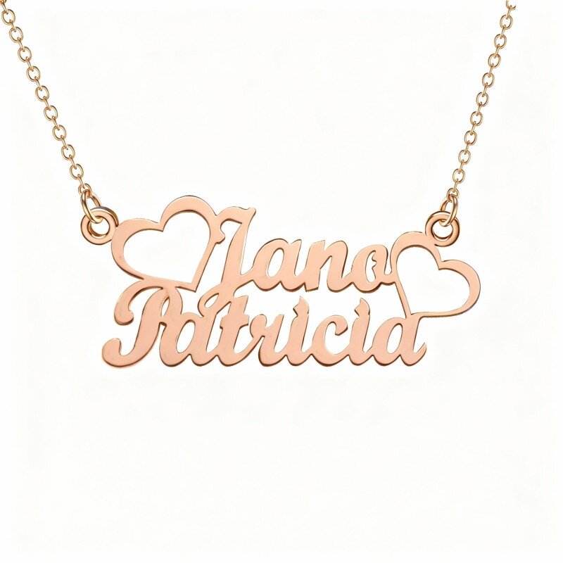 18K Rose Gold Personalized Classic Name Pendant Necklace-1