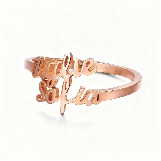 10K Rose Gold Personalized Classic Name Ring