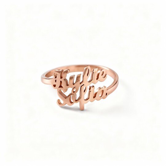10K Rose Gold Personalized Classic Name Ring