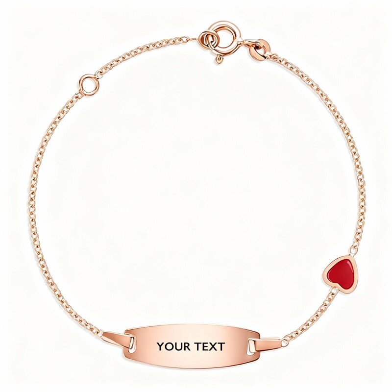 Bransoletka identyfikacyjna z 14-karatowego różowego złota z grawerunkiem-1