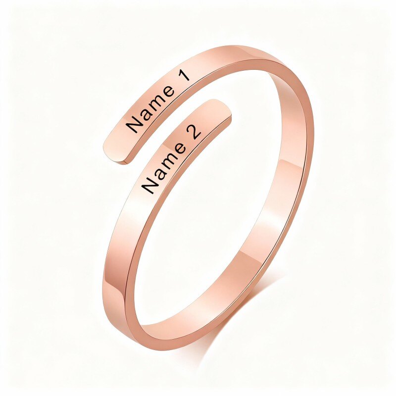 Offener Ring aus 18-karätigem Roségold mit personalisierter Gravur-1