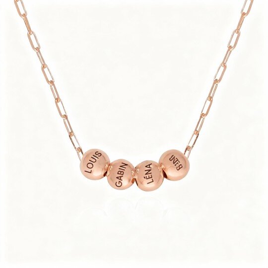 9K Rose Gold Personalized Engraving Pendant Necklace