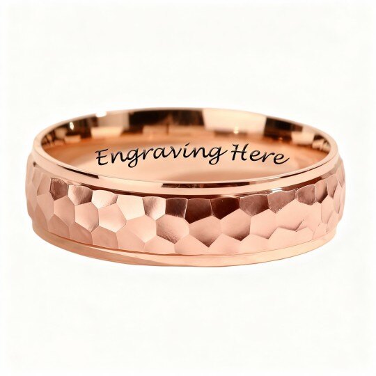 10K Rose Gold Personalized Engraving Ring