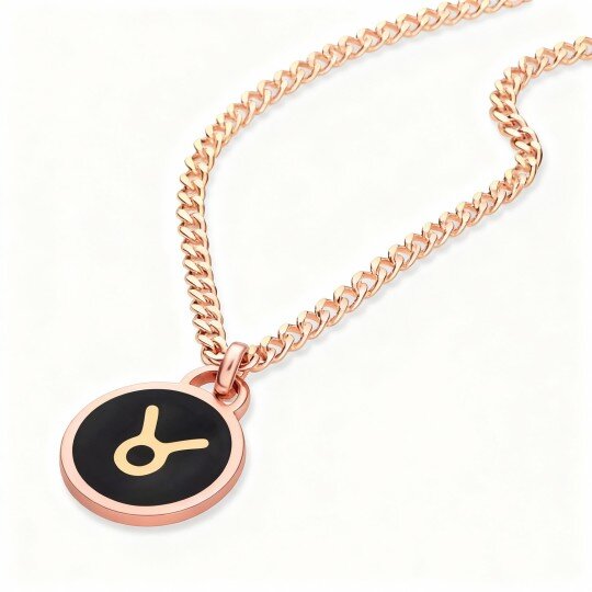 Collier pendentif personnalisé en or rose 9 carats avec initiale pour homme