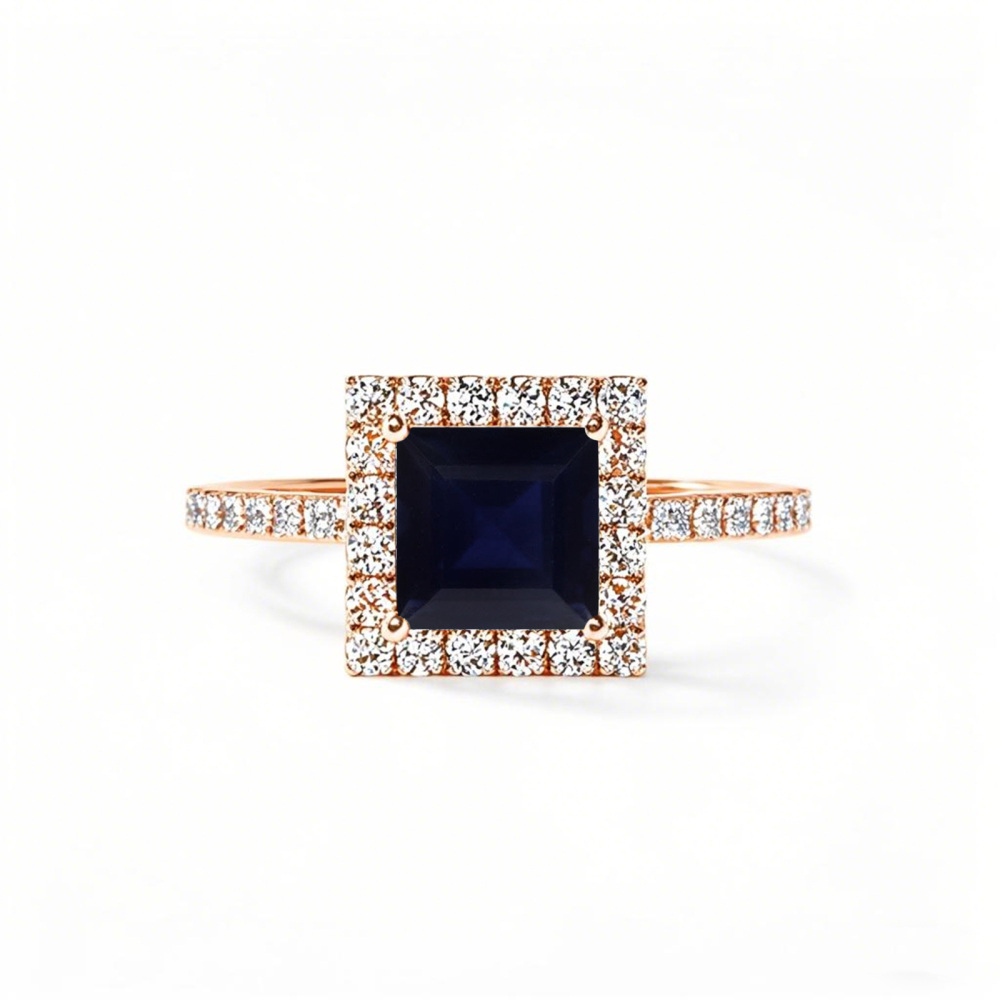 10K Rose Gold Princess Cut Custom Engagement Ring Gemstone Rings-1