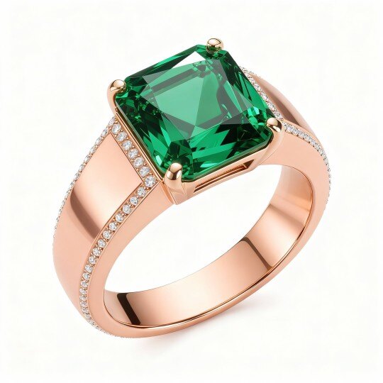 10K Rose Gold Princess Cut Engagement Ring