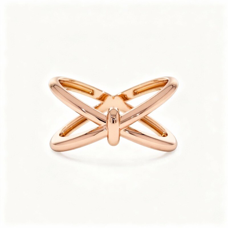 Pierścionek z różowego złota 10K-1