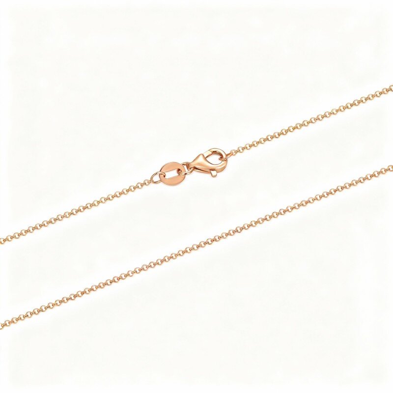 Collar de cadena rolo de oro rosa de 10 quilates-1