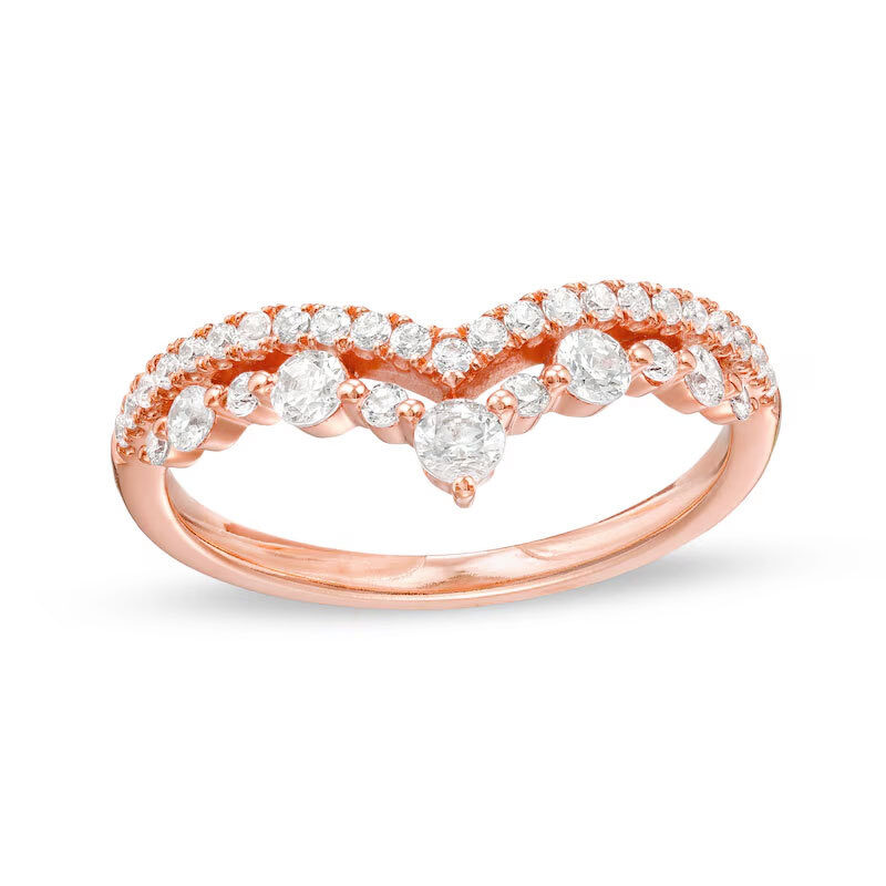 18 Karat Roségold, runder Diamant, individuell gestaltbarer Herzring, stapelbar, Farbe I, Reinheit 3EX, IGI-zertifiziert-1