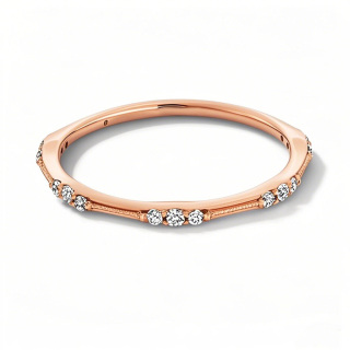 10K Rose Gold Round Cut Diamond Custom Personalized Engraving & Wedding Ring I Color I2 Clarity 3EX IGI Certified-7