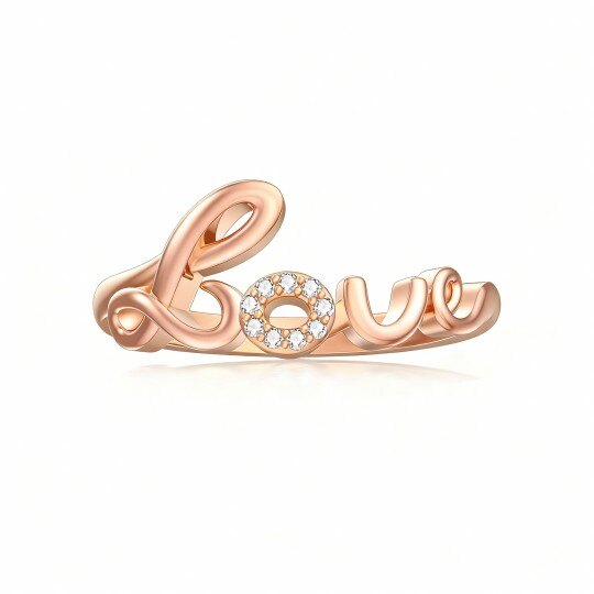 10K Rose Gold Round Cut Diamond Custom Ring