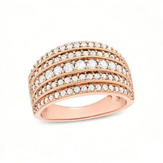 10K Rose Gold Round Cut Diamond Custom Stackable Ring K Color I3 Clarity 3EX IGI Certified-17