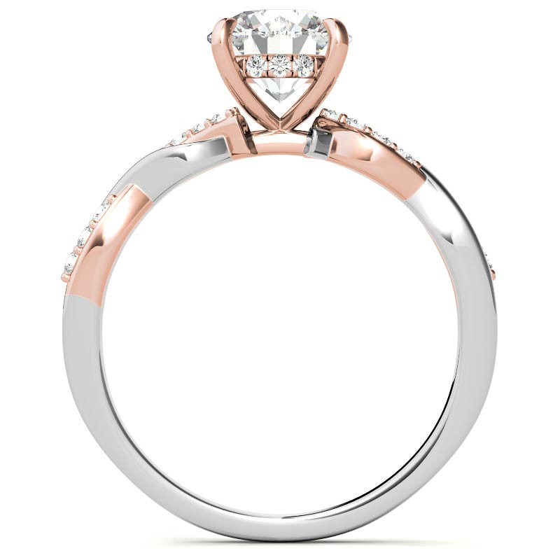 14 Karat Roségold-Verlobungsring mit Moissanit im Rundschliff-6