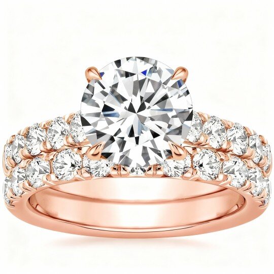 10K Rose Gold Round Cut Moissanite Engagement Ring