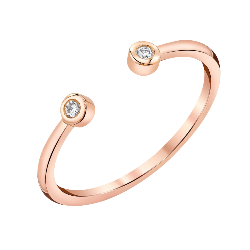 Anillo abierto redondo de oro rosa de 14 quilates-1