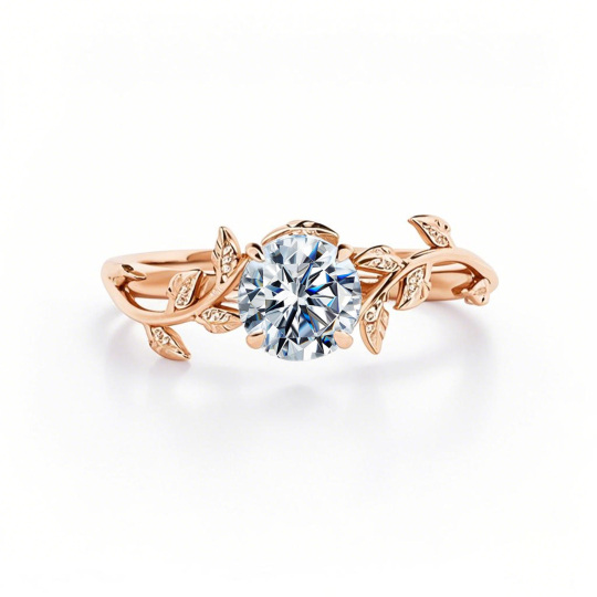 10K Rose Gold Round Cut Wedding Ring