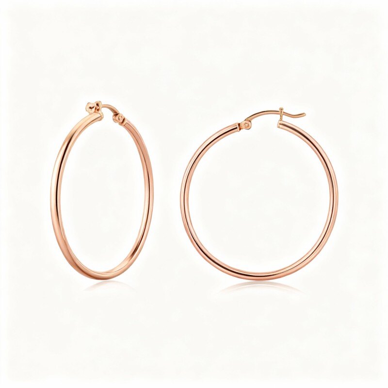 Runde Creolen aus 14-karätigem Roségold-1