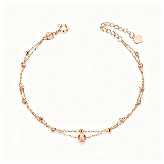 10K Rose Gold Round Layerered Bracelet