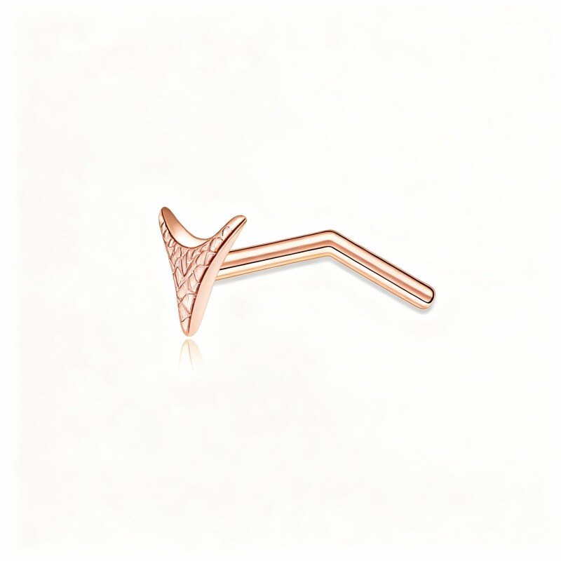 18K Rose Gold Shark Teeth Nose Ring-1