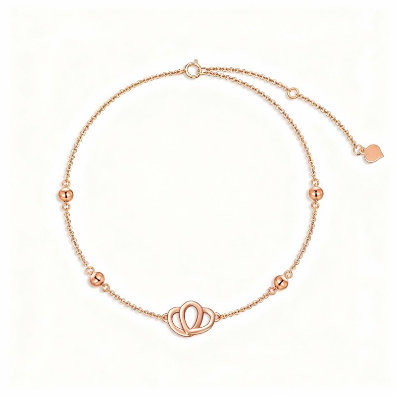 Fußkettchen aus 18-karätigem Roségold mit Muschelmuster-1