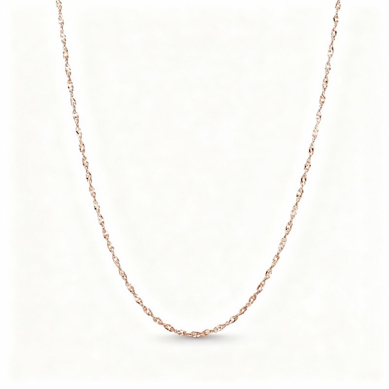 Collier chaîne Singapour en or rose 14 carats-1