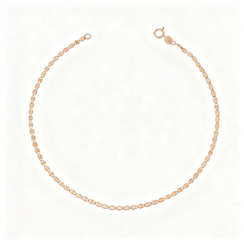 Tornozeleira de corrente única em ouro rosa 10K-1