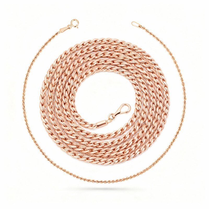 Chaîne de cheville simple en or rose 10 carats-1