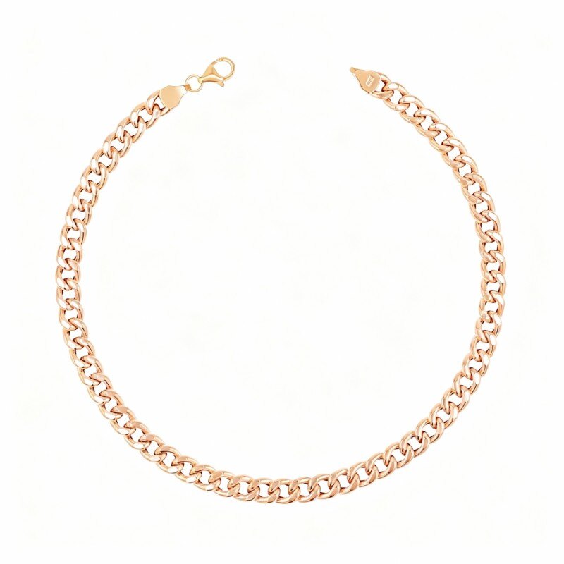 Chaîne de cheville simple en or rose 18 carats-1