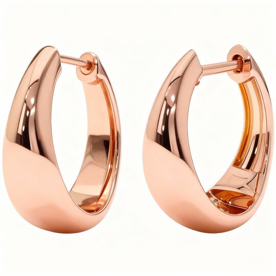 10K Rose Gold Sisters Hoop Earrings