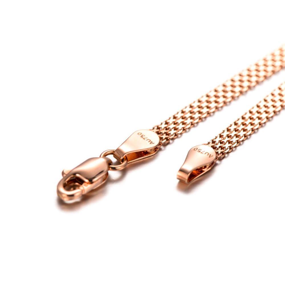 Pulsera de cadena de serpiente de oro rosa de 10 quilates-4