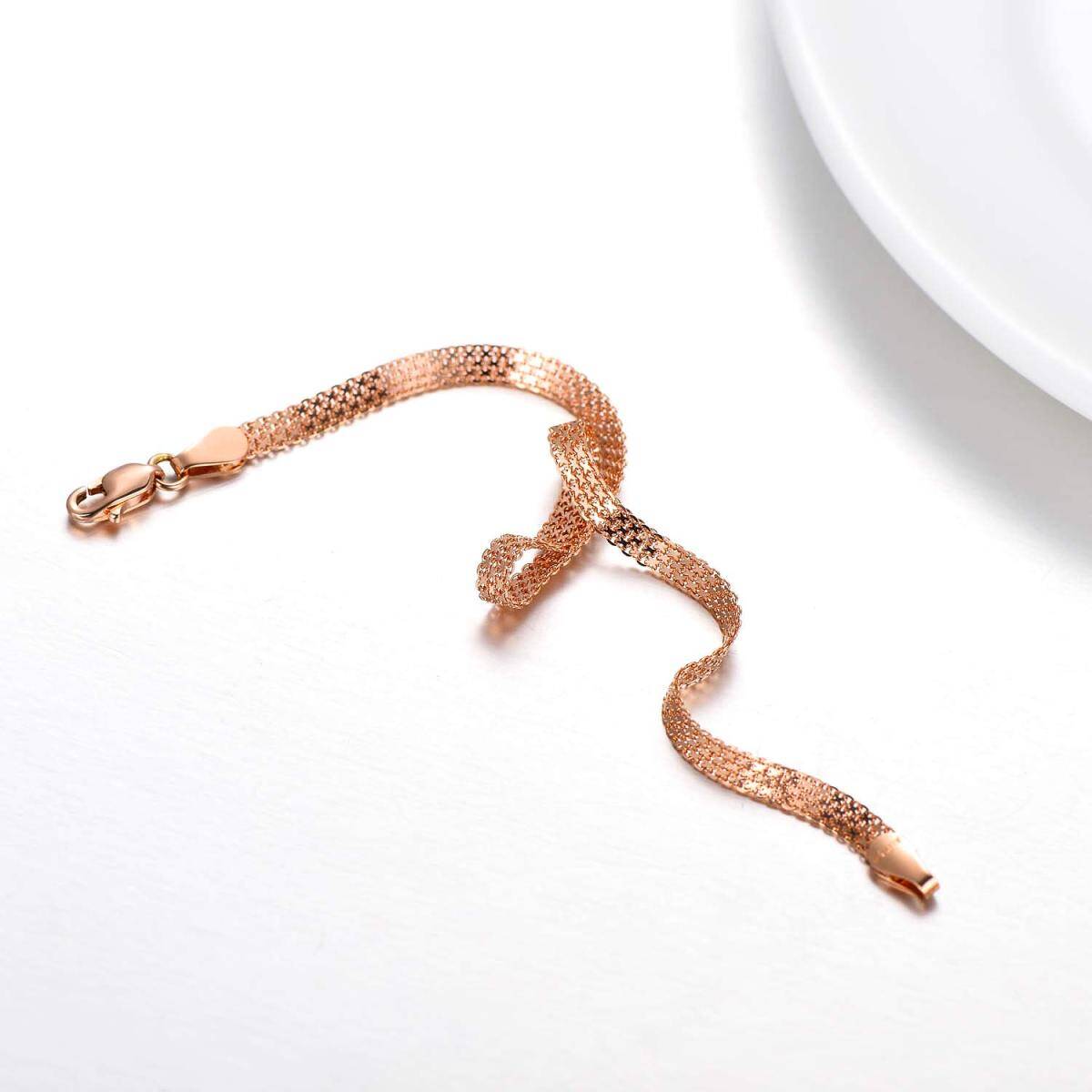 Bracciale a catena a serpente in oro rosa 18 carati-5