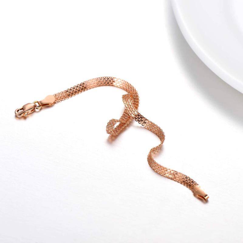 Bransoletka z łańcuszkiem wężowym z 10-karatowego różowego złota-5