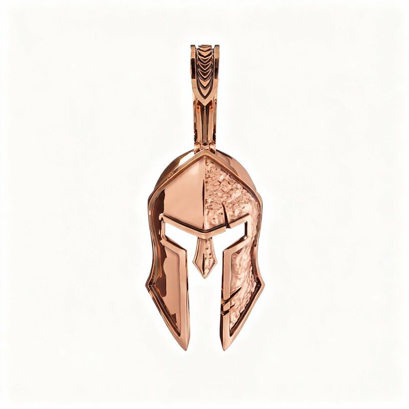 10K Rose Gold Spartan Warrior Pendant Charms for Men-1