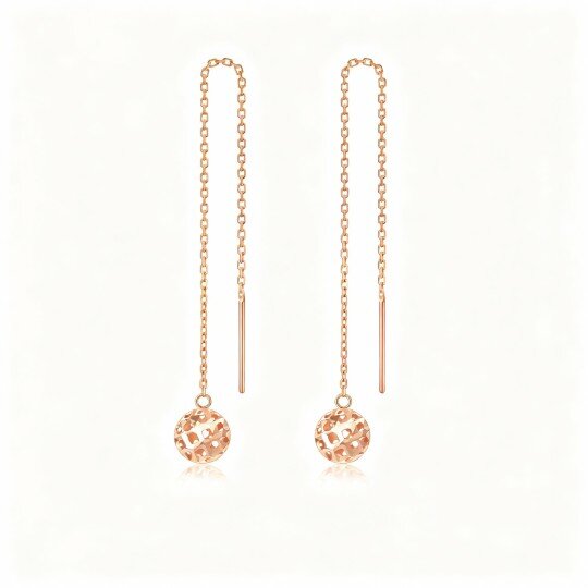 10K Rose Gold Spherical Drop Earrings