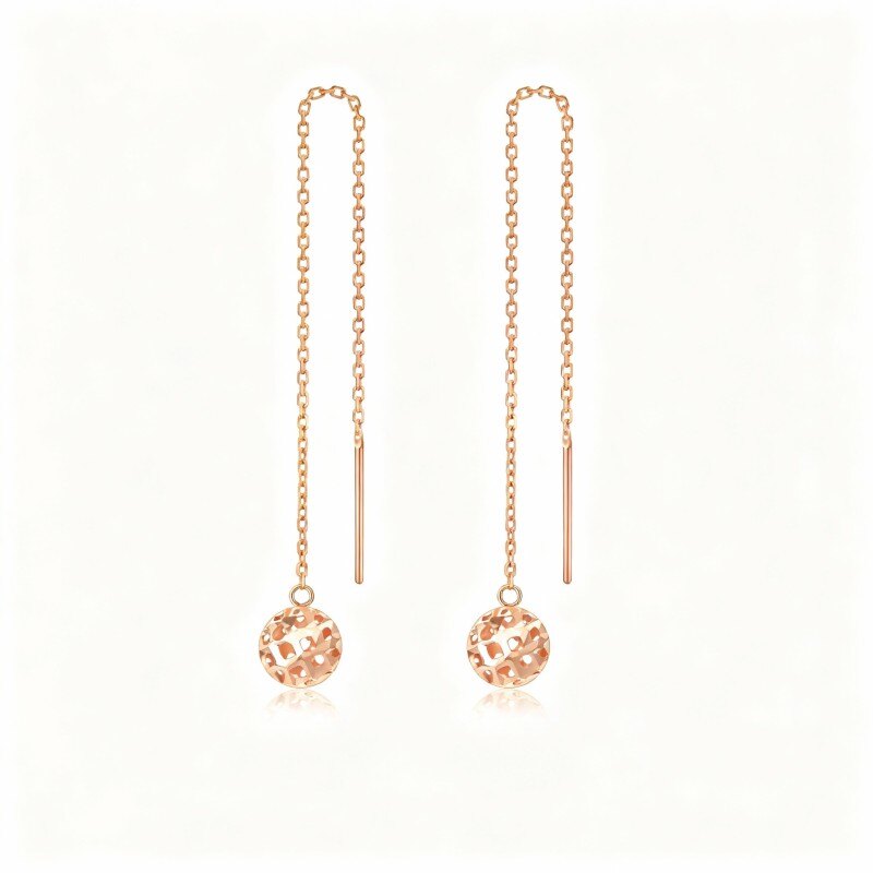 10K Rose Gold Spherical Drop Earrings-1