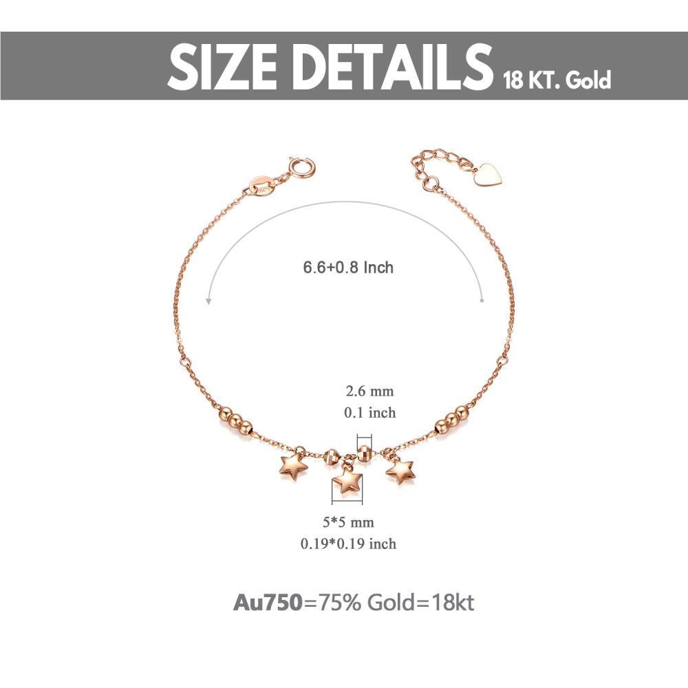 10K Rose Gold Stars Charm Bracelet-5