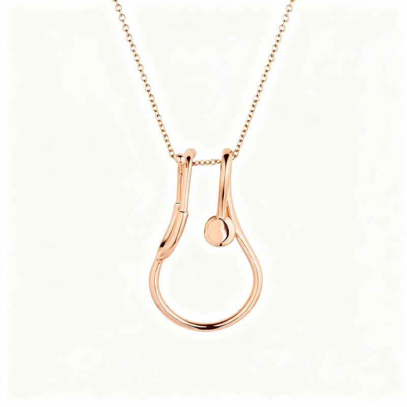 Collana con ciondolo stetoscopio in oro rosa 14 carati-1